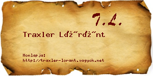 Traxler Lóránt névjegykártya
